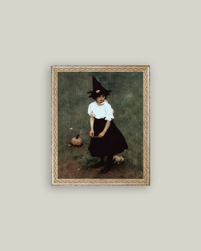 Little Witch Framed Antique Art