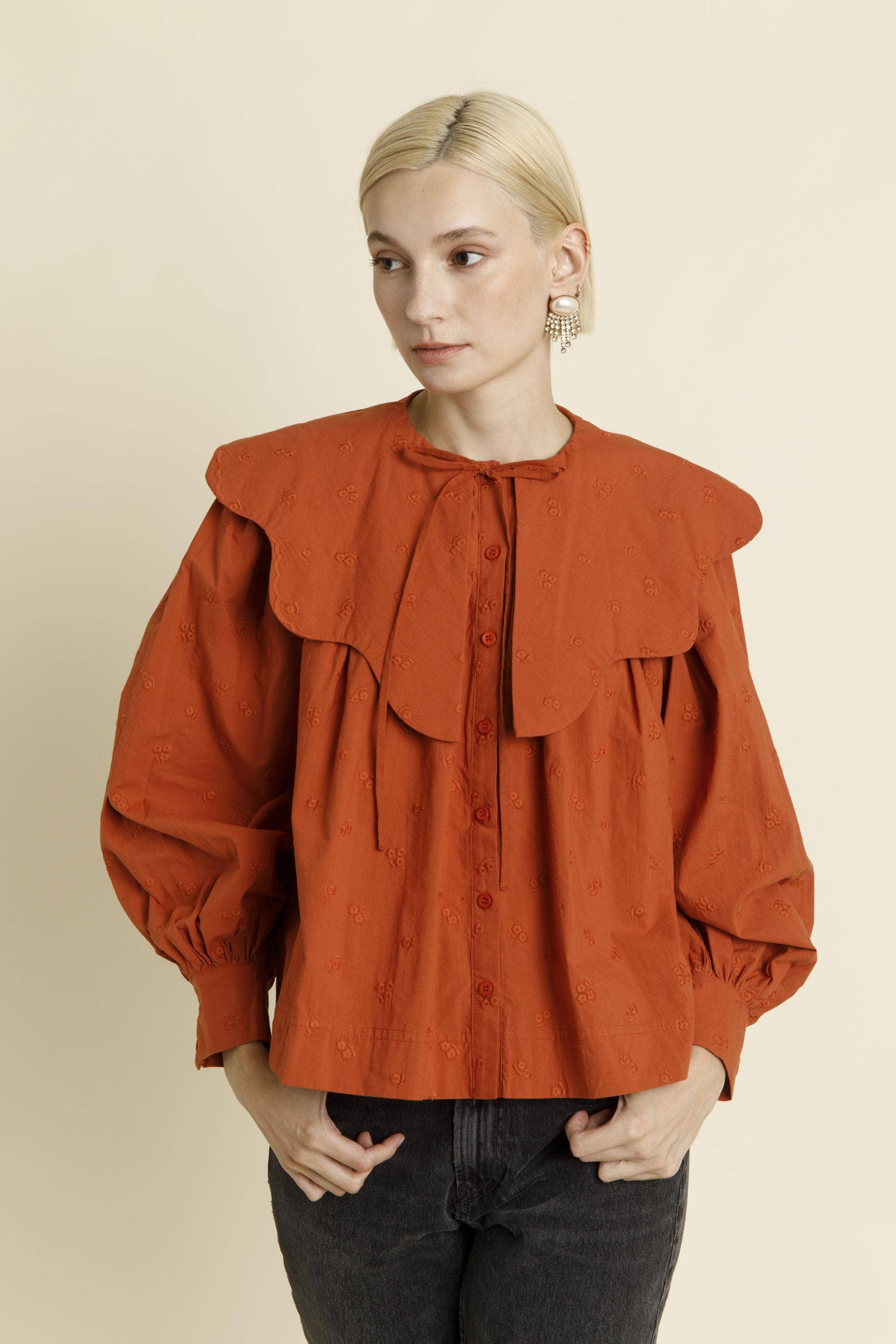 Scallop Collar Blouse