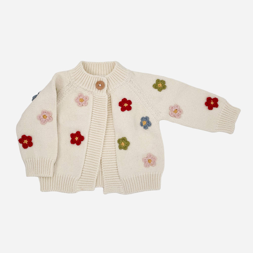 Flower Cardigan Baby Sweater