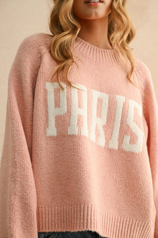 Letter Front Sweater Top