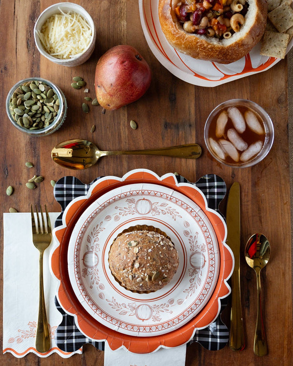 Falloween Rust Scalloped Round 10" Paper Plate