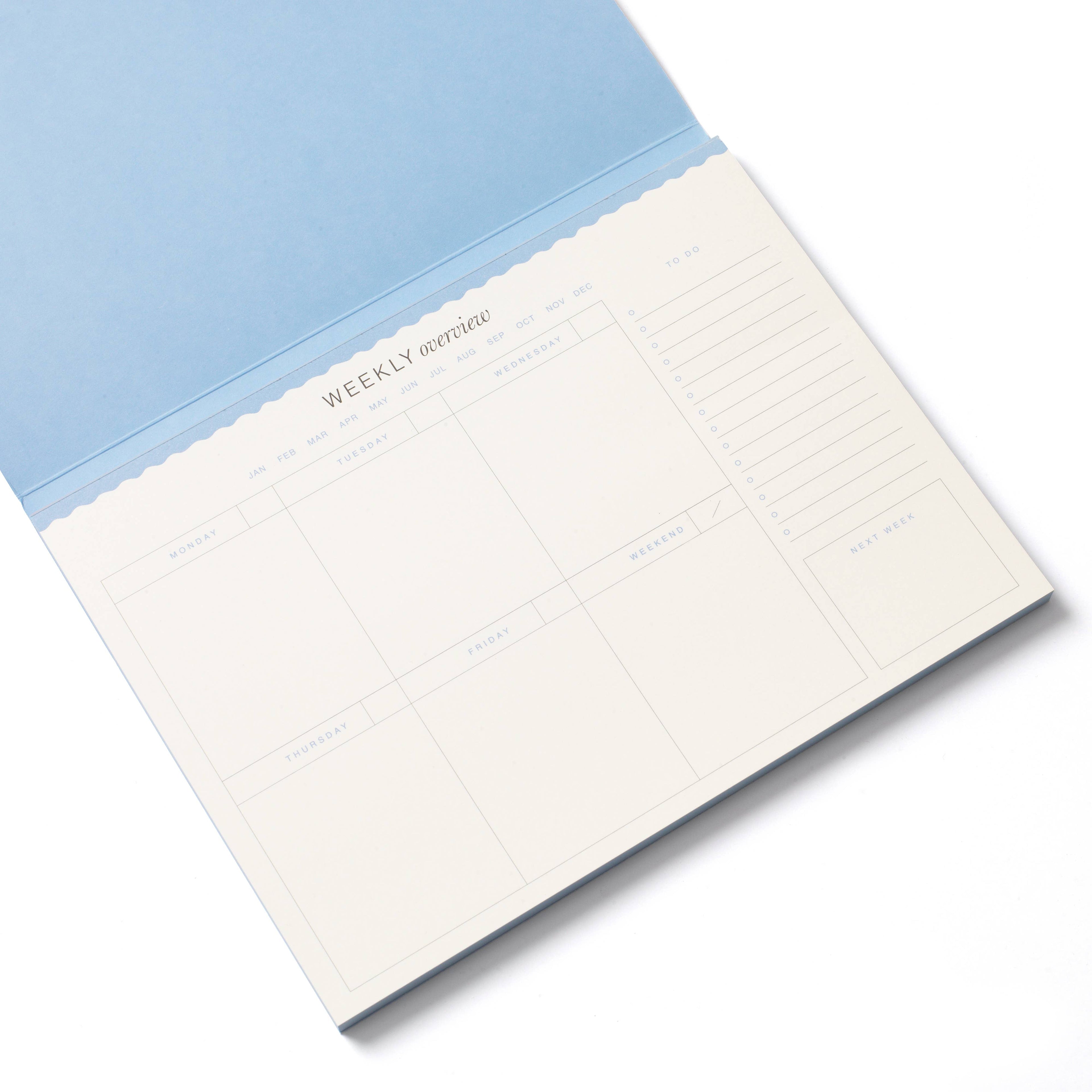 Floral Checkerboard Weekly Desk Planner (Undated)
