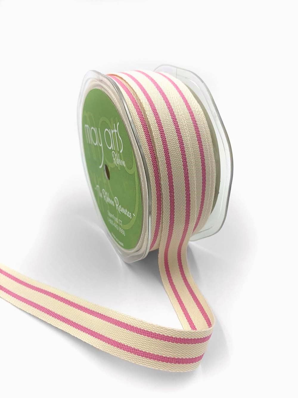 Cotton Light Pink Double Stripes Ribbon