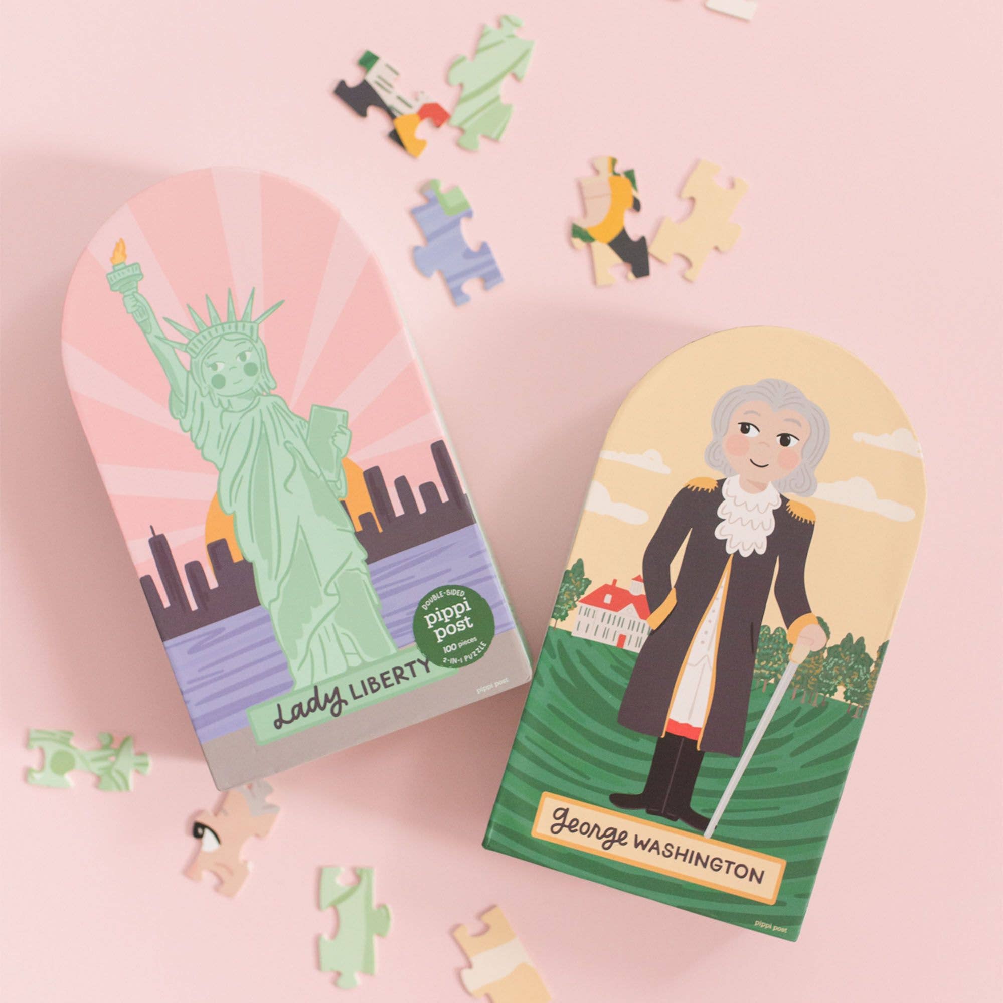 George Washington Lady Liberty Double-Sided Puzzle