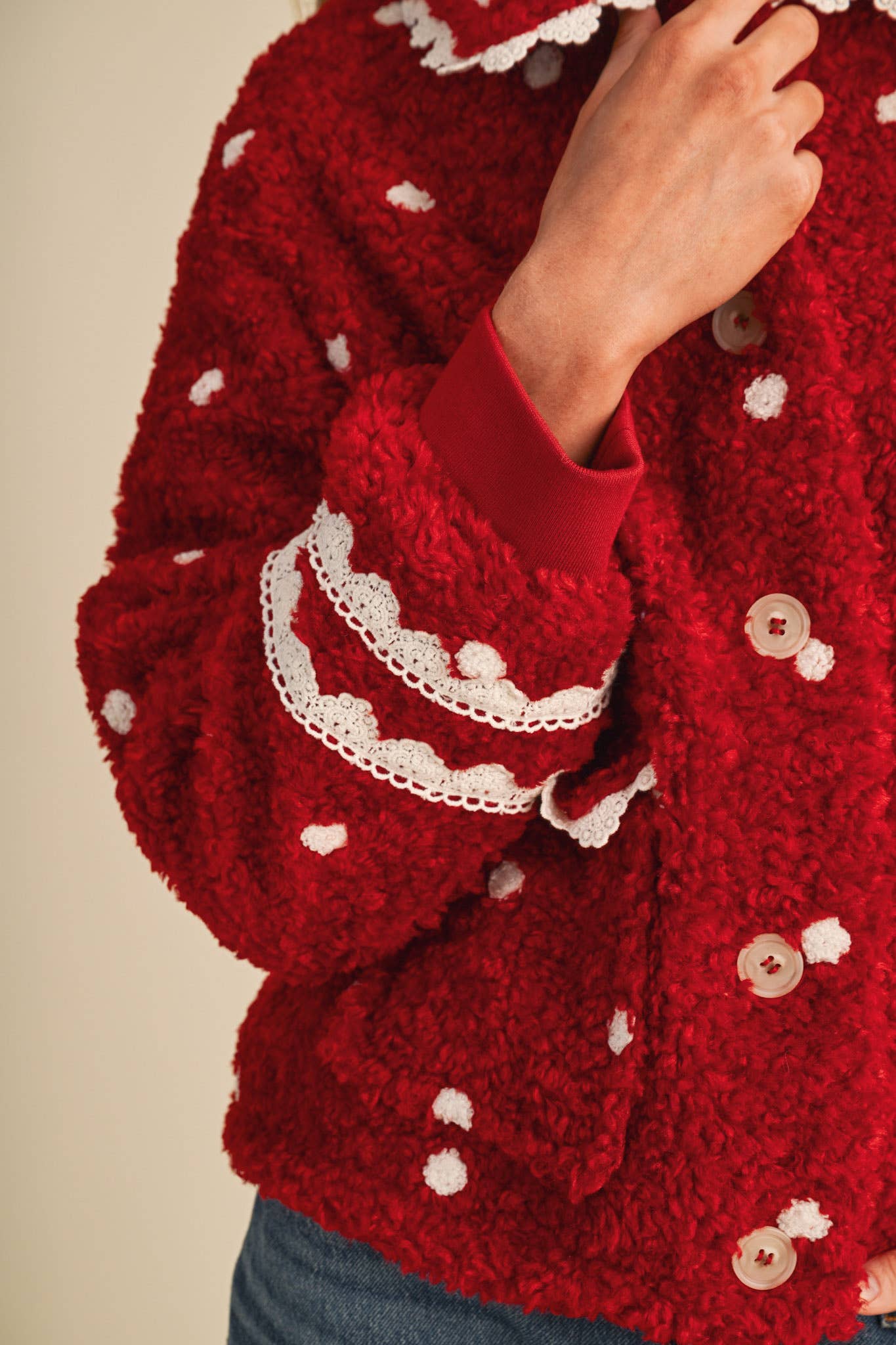 Polka Dot Teddy Jacket