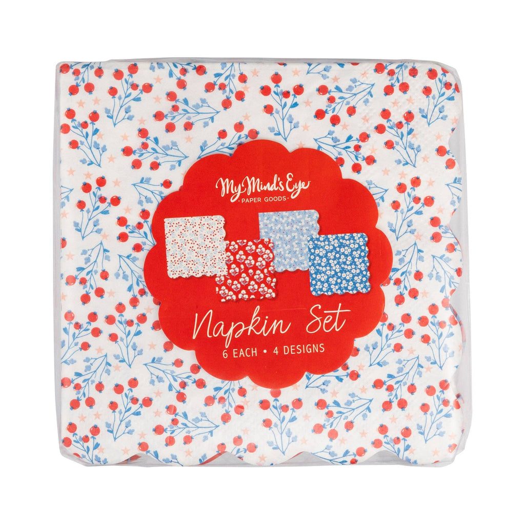 Assorted Floral Paper Cocktail Napkin Set
