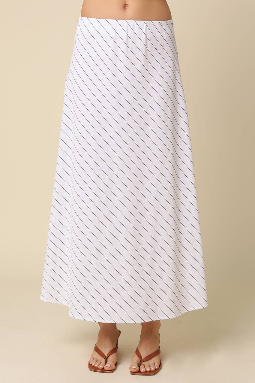Lena Diagonal Stripe A-Line Maxi Skirt