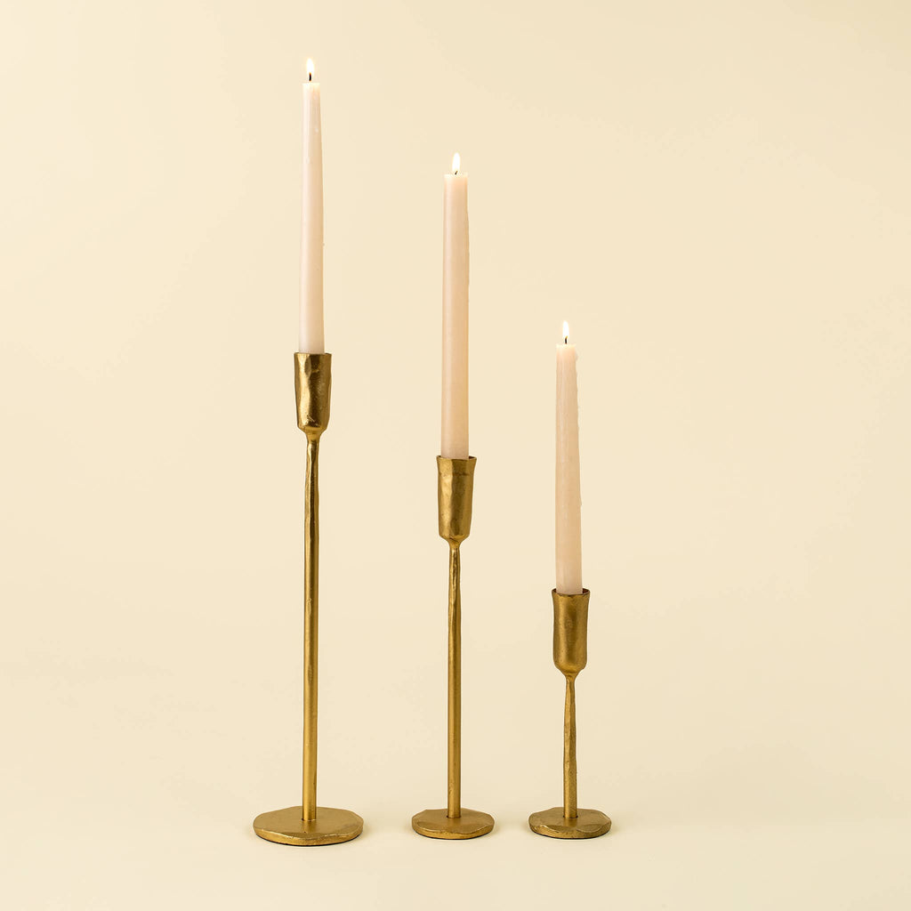 Luna Forged Candlestick (Medium Gold)