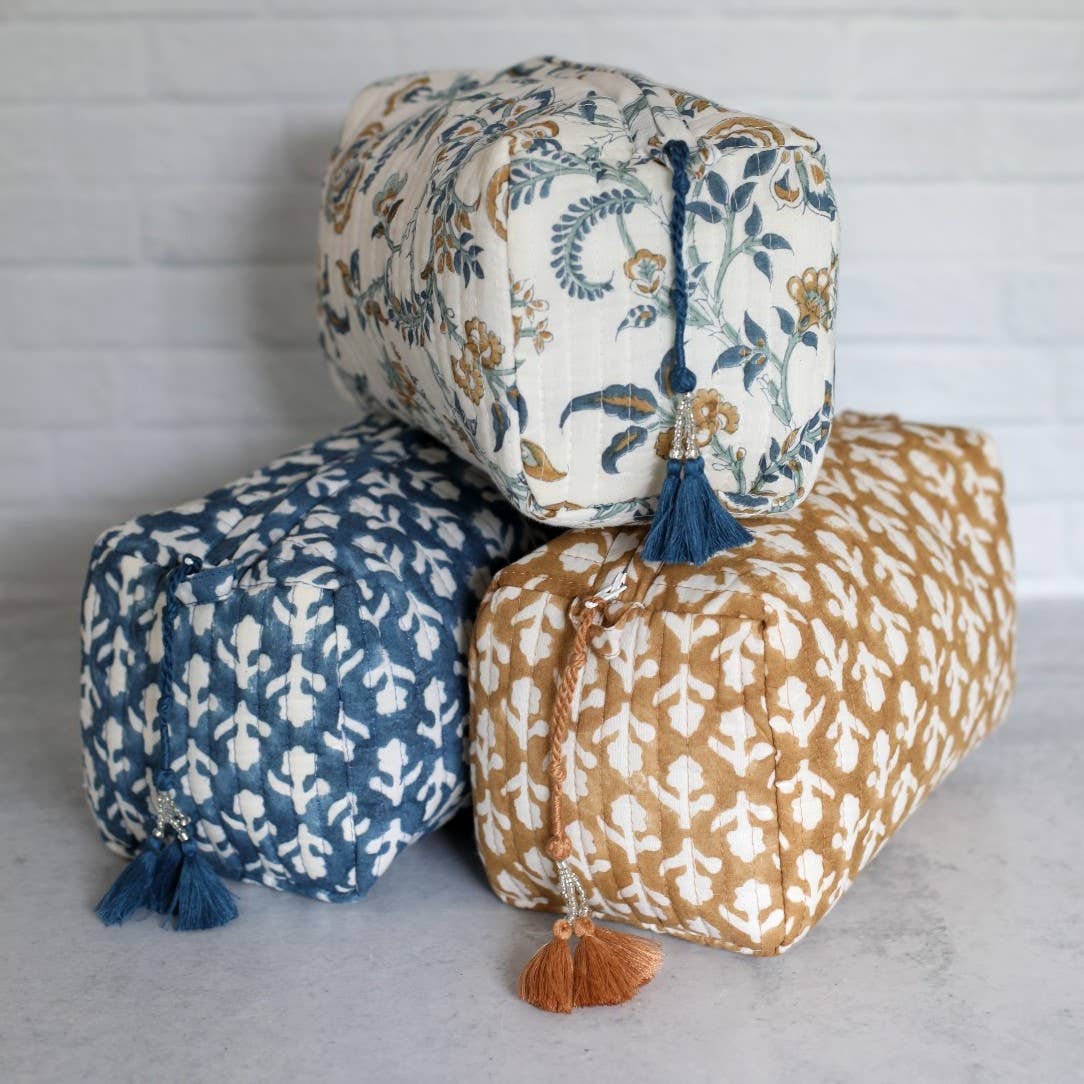 Charlotte Indigo Cosmetic Bag