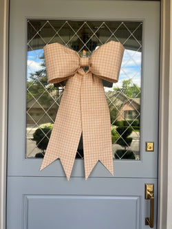 Orange Plaid Bow