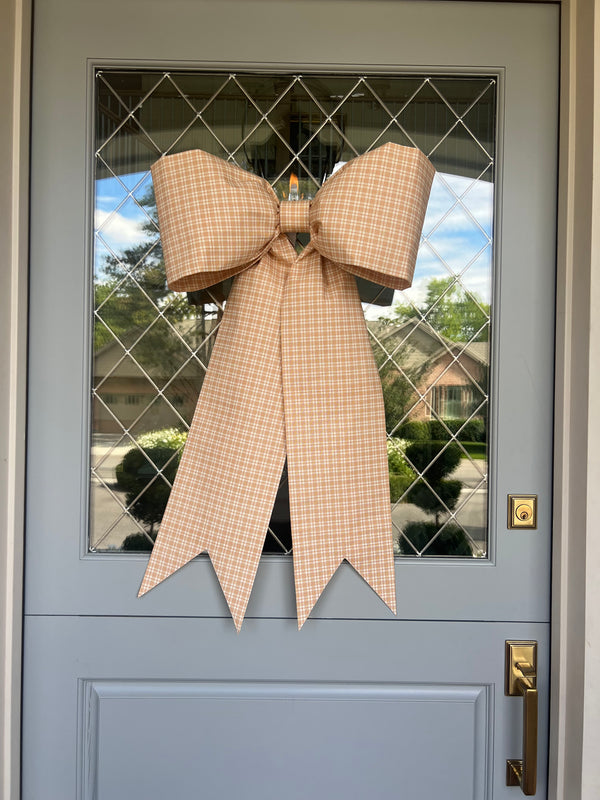 Orange Plaid Bow
