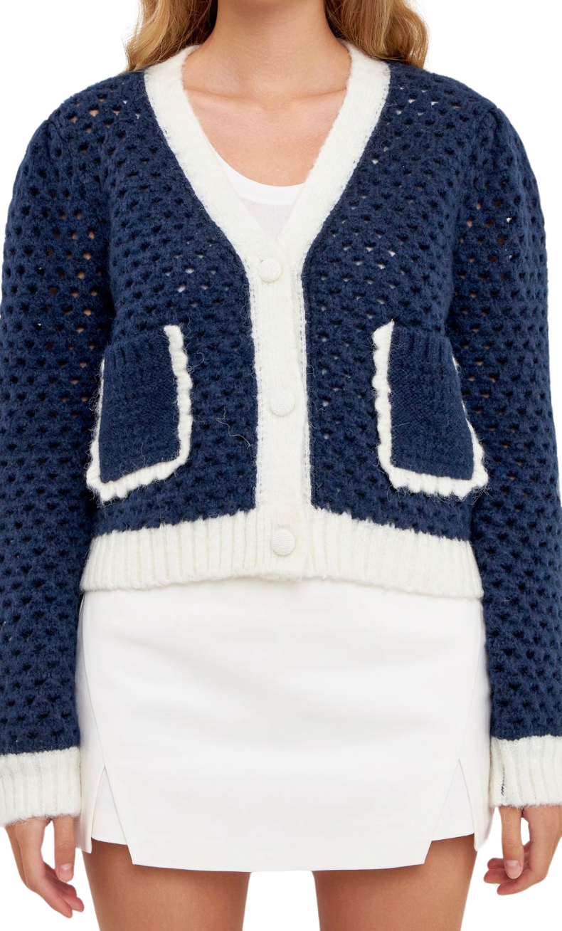 Contrast Detail Cardigan