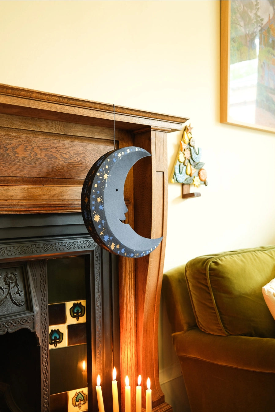 Large Midnight Moon Paper Ornament