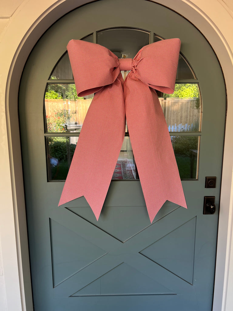 Berry Gingham Bow (Extra Large-Fall Drop)