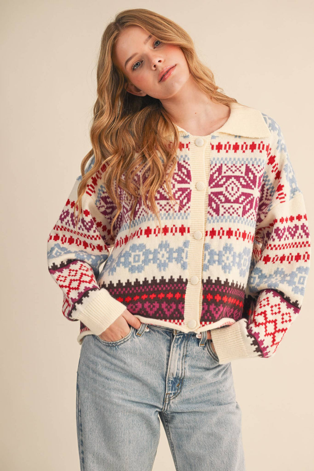Fair Isle Sweater Cardigan