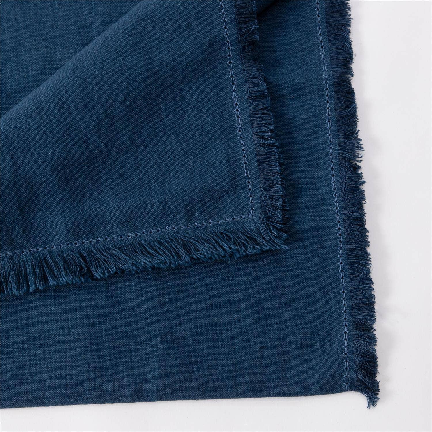 Blue Stonewashed Linen Blend Table Runner