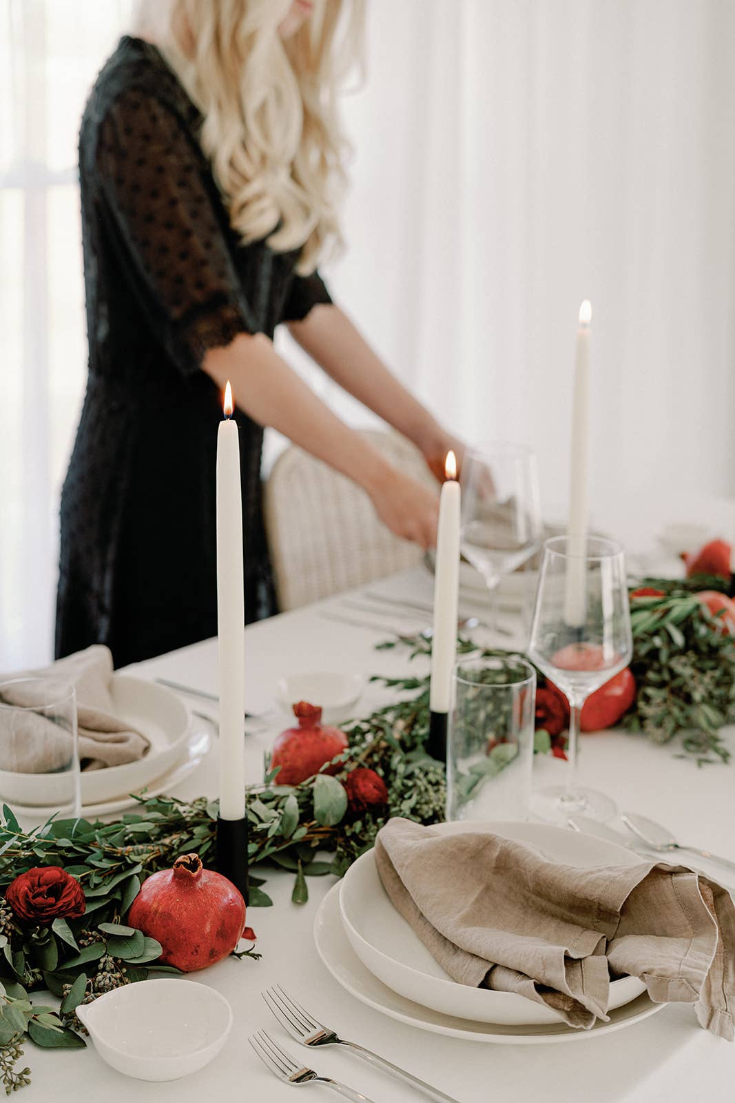 Natural White Dipped Beeswax Taper Candles