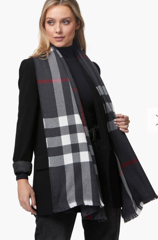 Classic Plaid Merino Wool Scarf