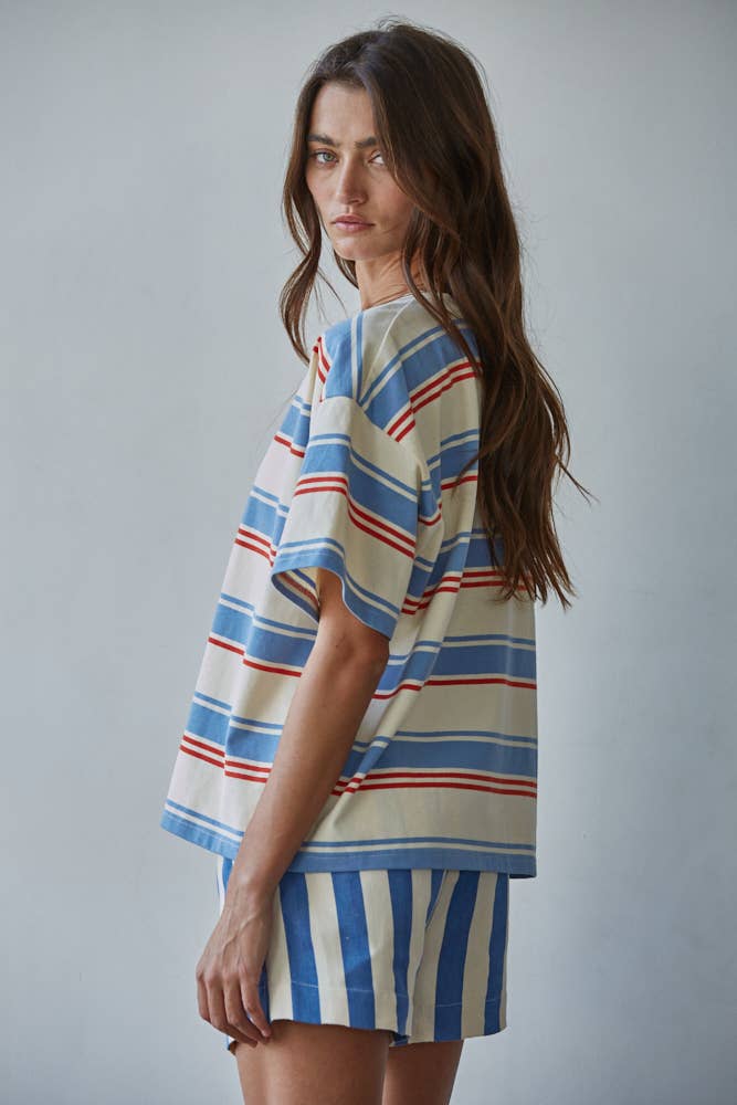 Sailor Stripe Short Sleeve Top