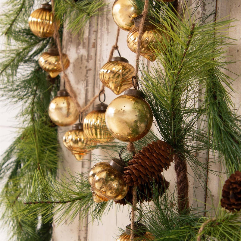 Gold Mercury Glass Ornament Garland