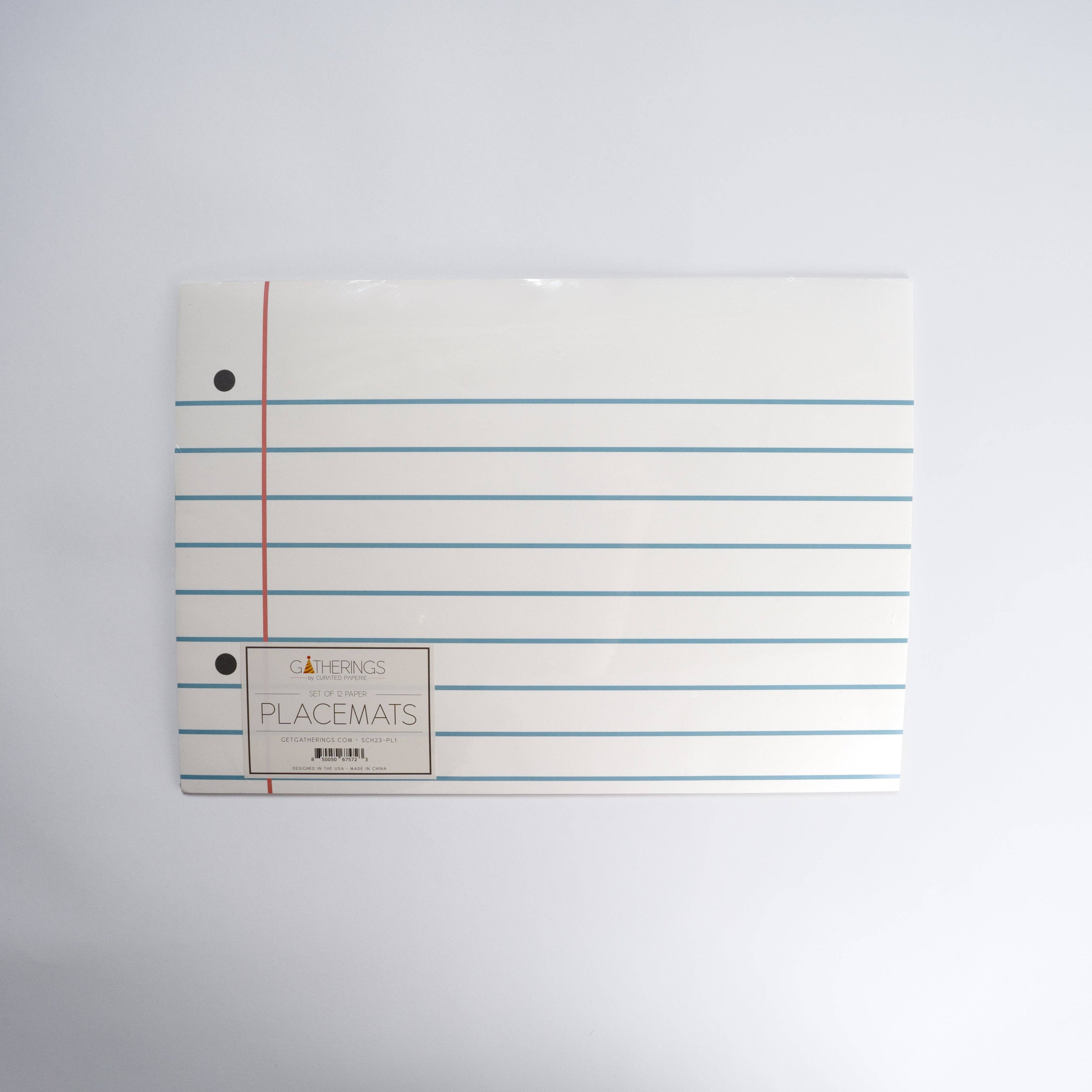 Loose Leaf Paper Placemats