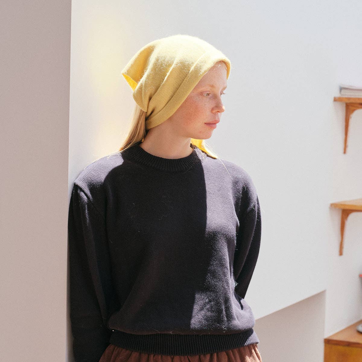 Wool Blend Rabbit Hair Triangle Scarf