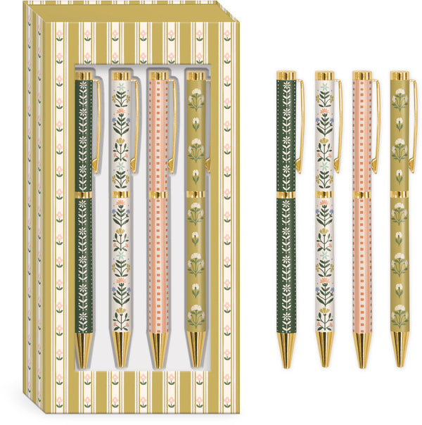 Mustard Stripe Boxed Pen