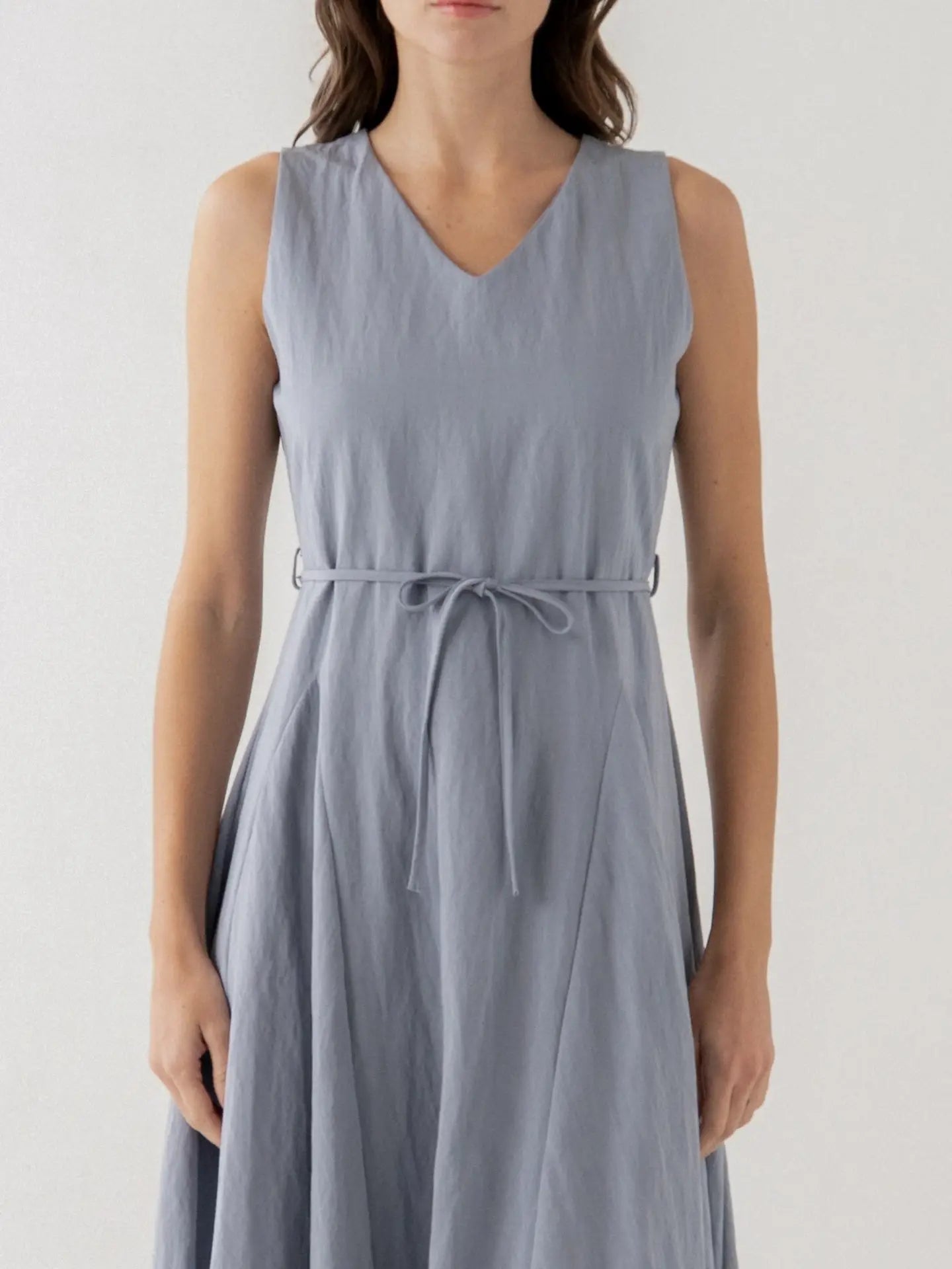 Modular Panel Midi Dress with Tie Waist
