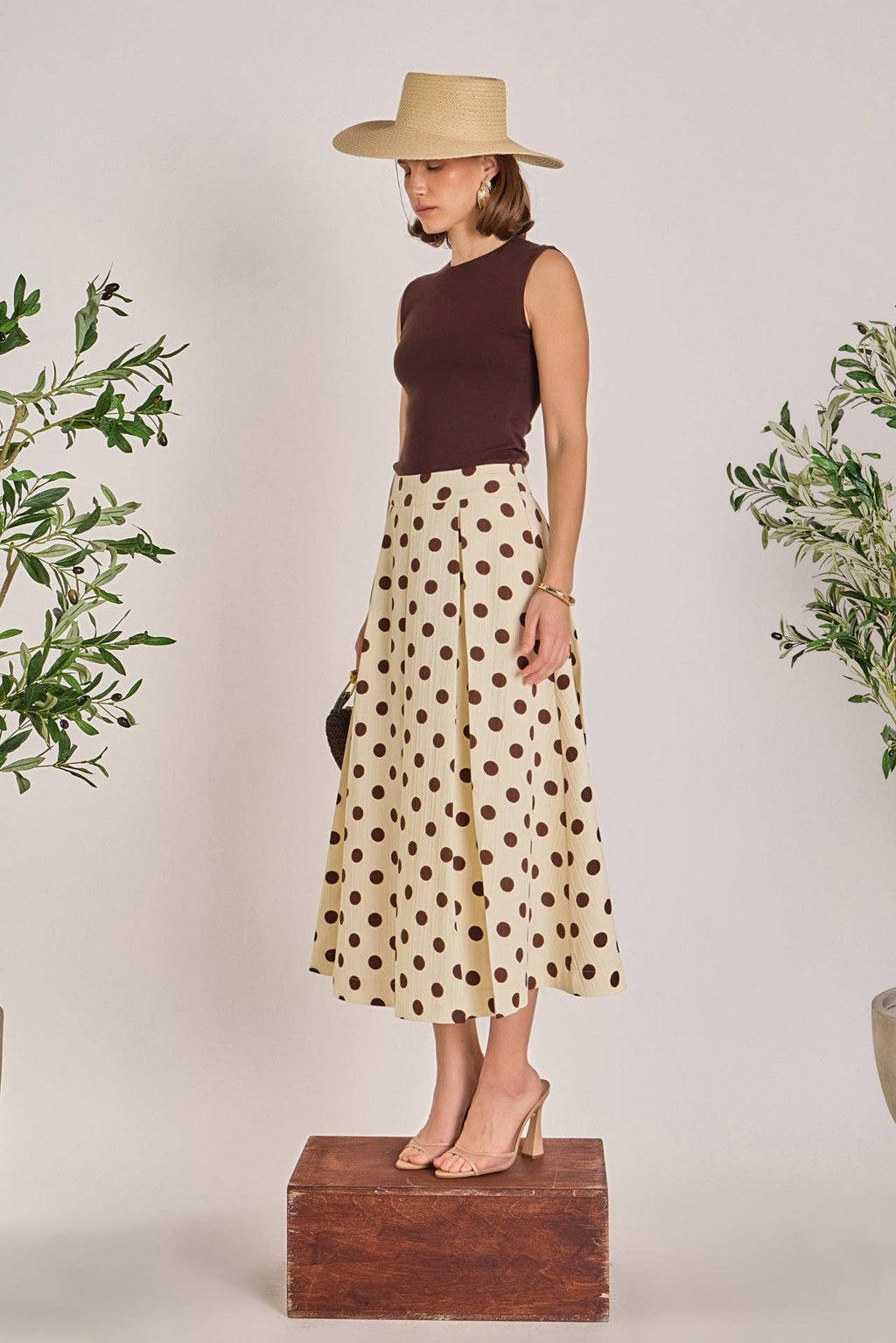 Polka Dot Midi Full Skirt
