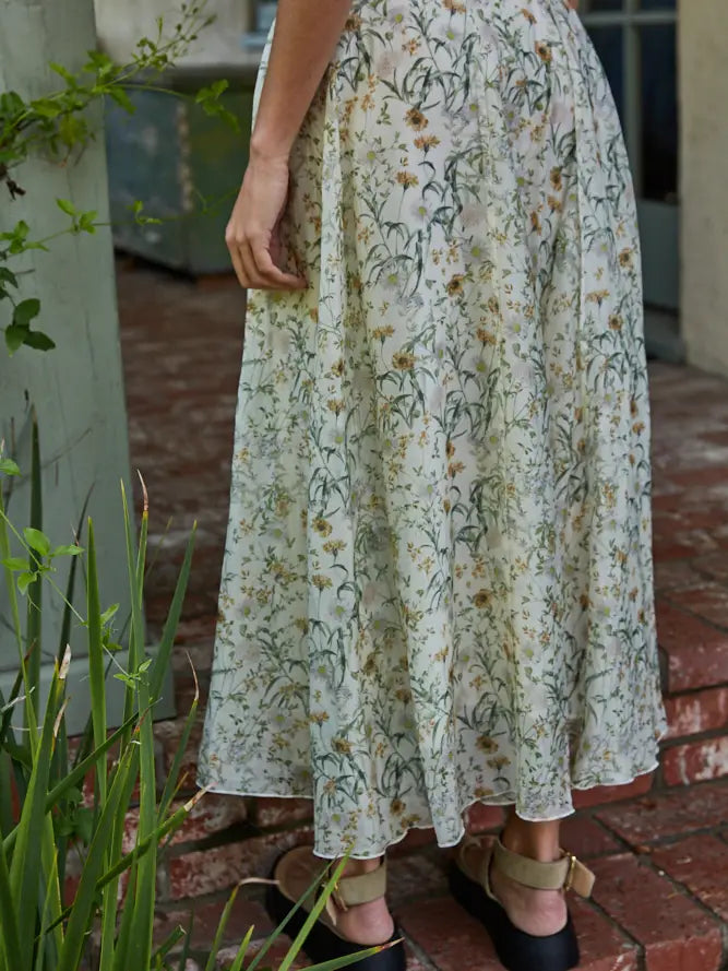 Floral Print Midi Skirt