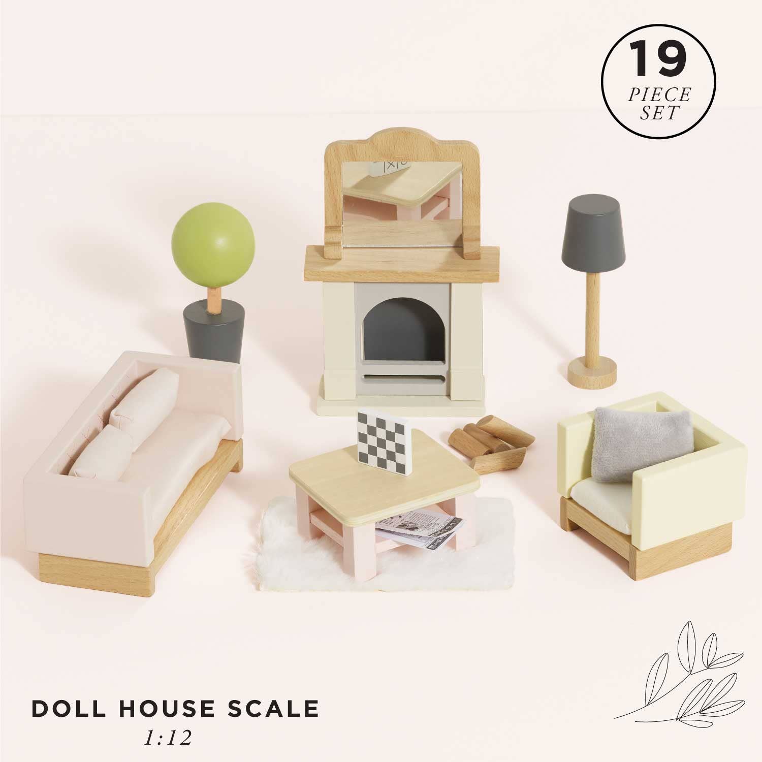 Wooden Dolls House Living Room