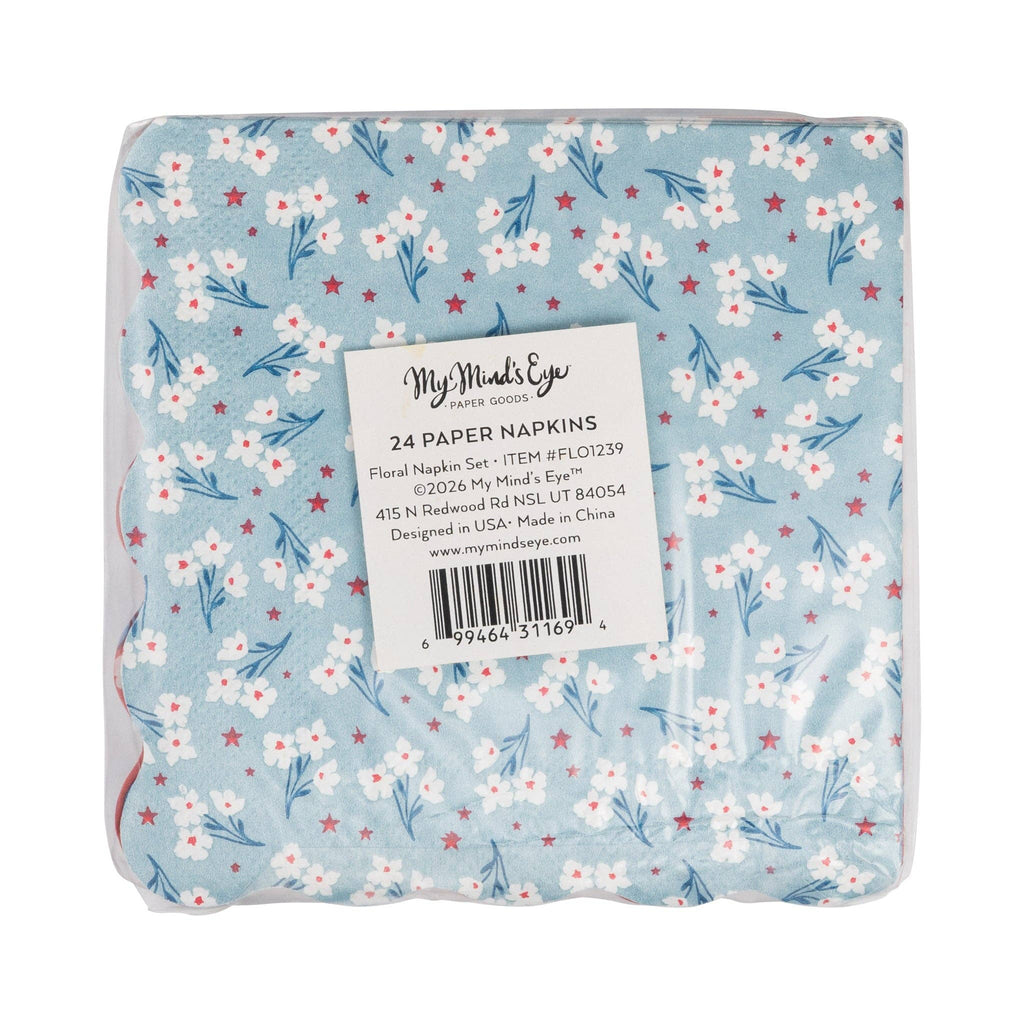 Assorted Floral Paper Cocktail Napkin Set