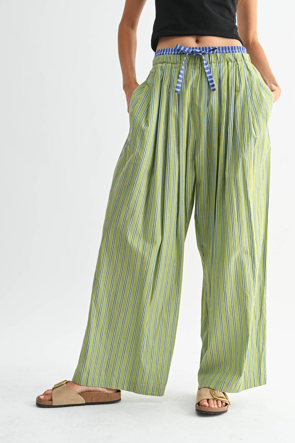Striped Wide Leg Trousers
