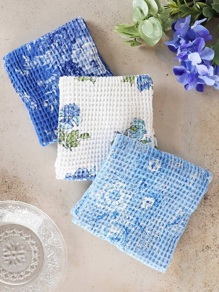 Cornflower Patchwork Tea Towel