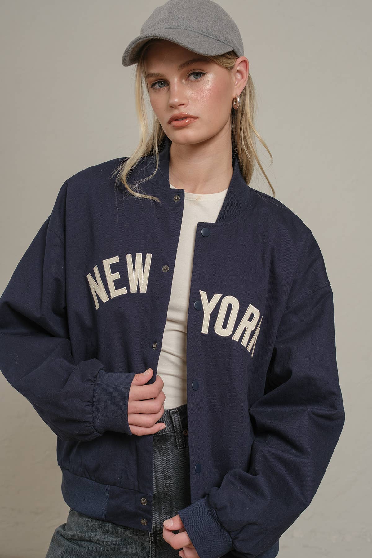 NEW YORK Patchwork Varsity Jacket