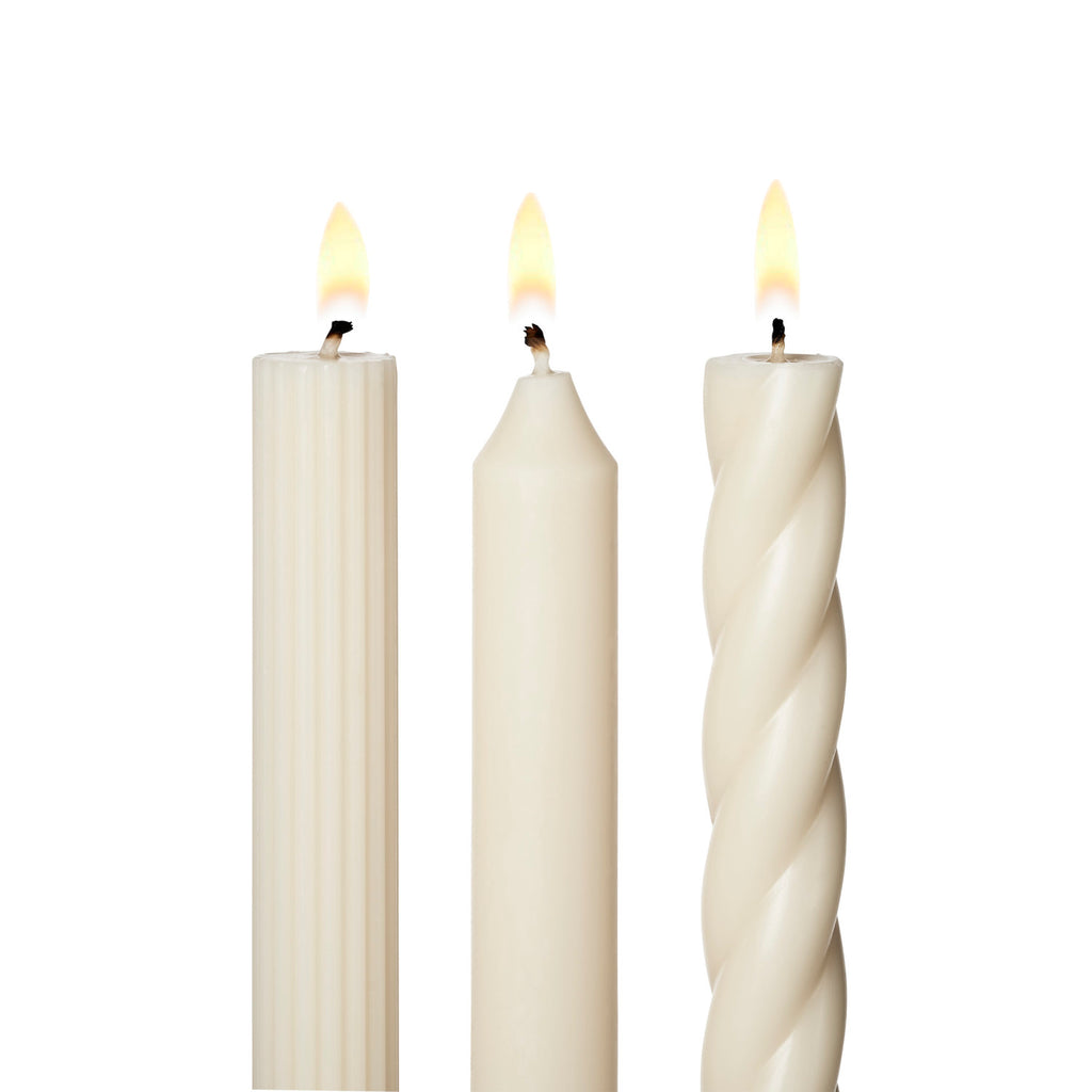 Driftwood Cream Taper Candles