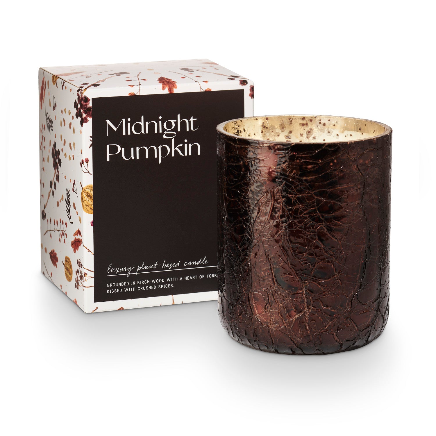 Midnight Pumpkin Crackle Glass Candle