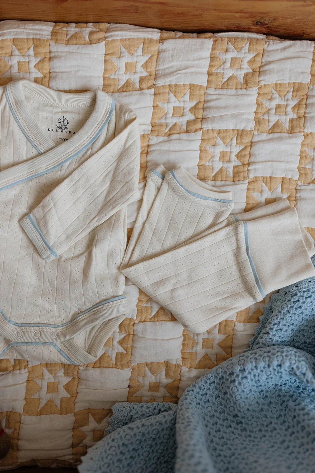 Milk and Powder Wrap Onesie + Pant Set