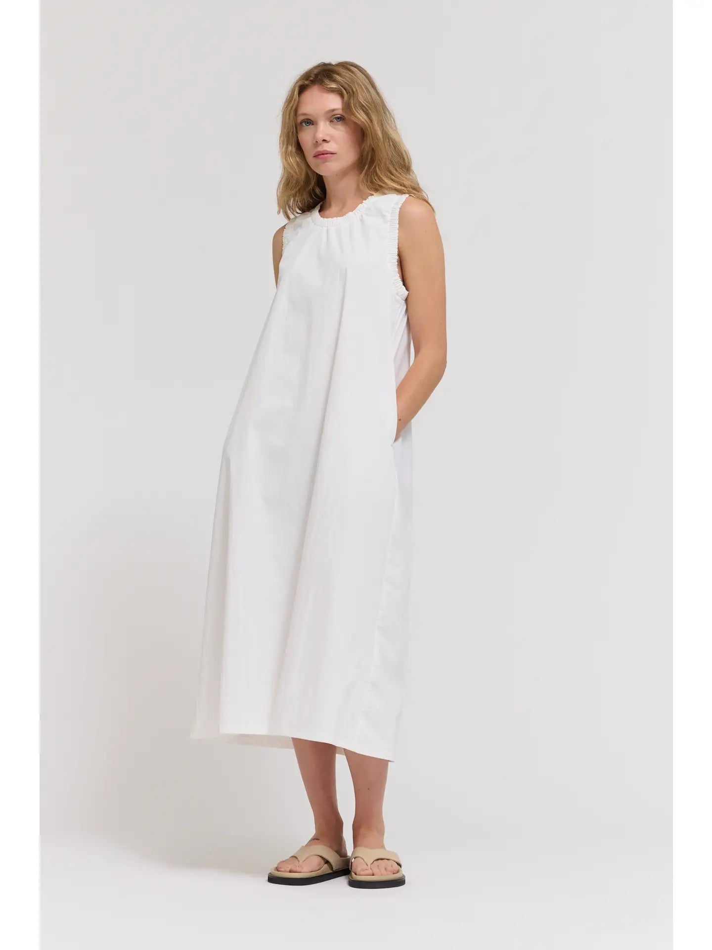 Baby Ruffle Detail A-Line Maxi Dress