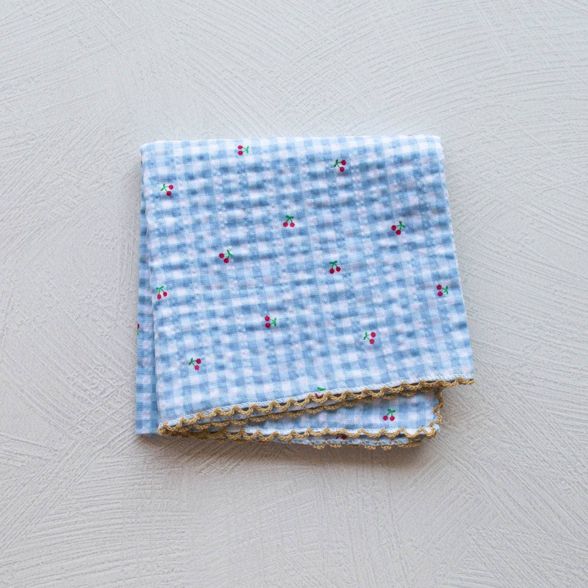 Mini Checker With Cherry Cotton Scarf