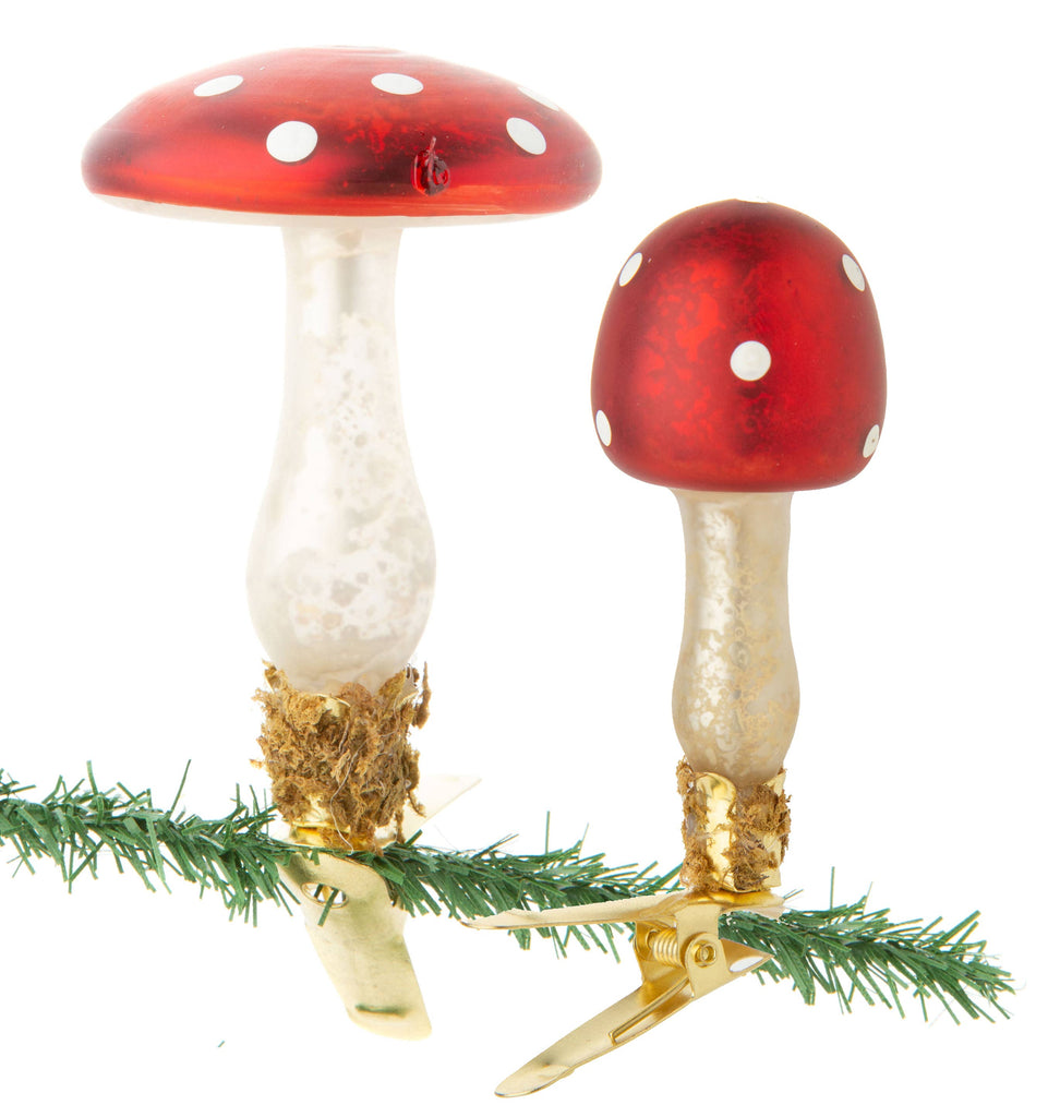 Antique Glass Mushroom Ornament, 2 styles