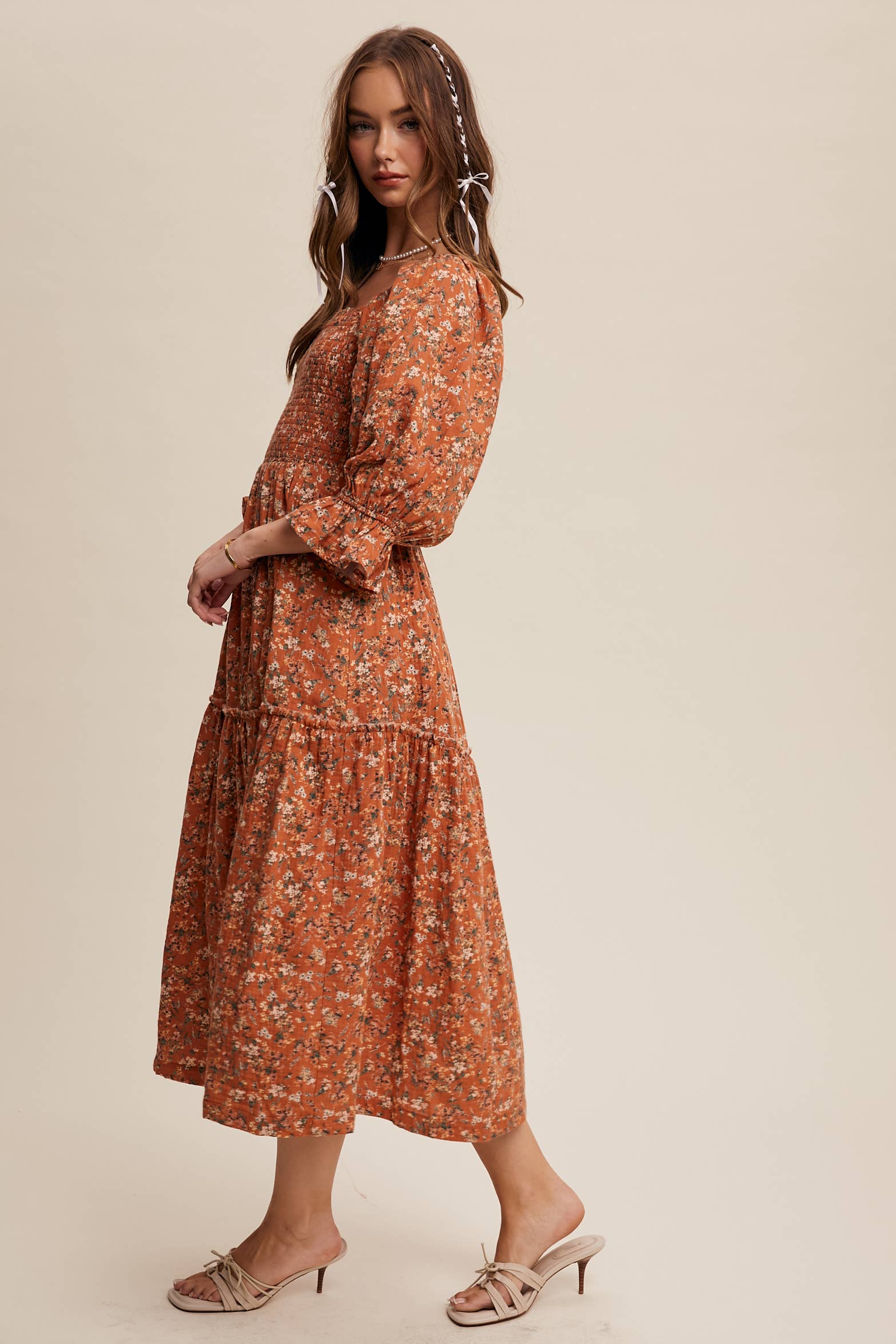 Floral Tiered Midi Dress