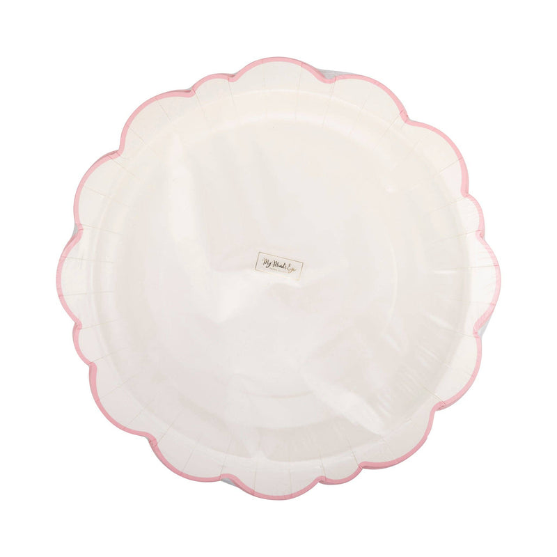 Pembroke Pink Edge Scallop 12" Plate