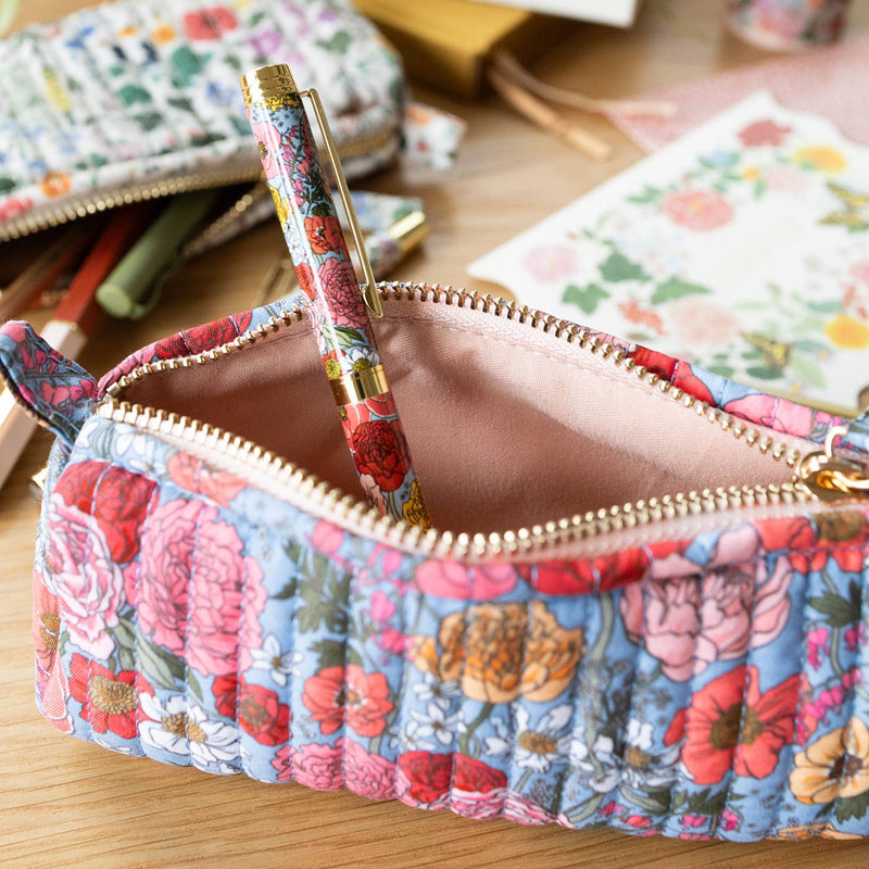GARDEN FLORA | Cotton Quilted Pencil Pouch