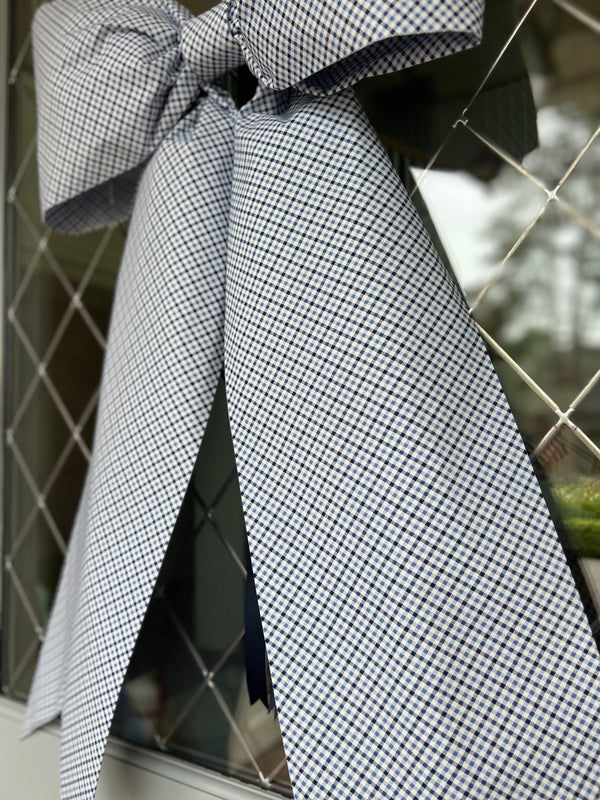 Blue Plaid Bow