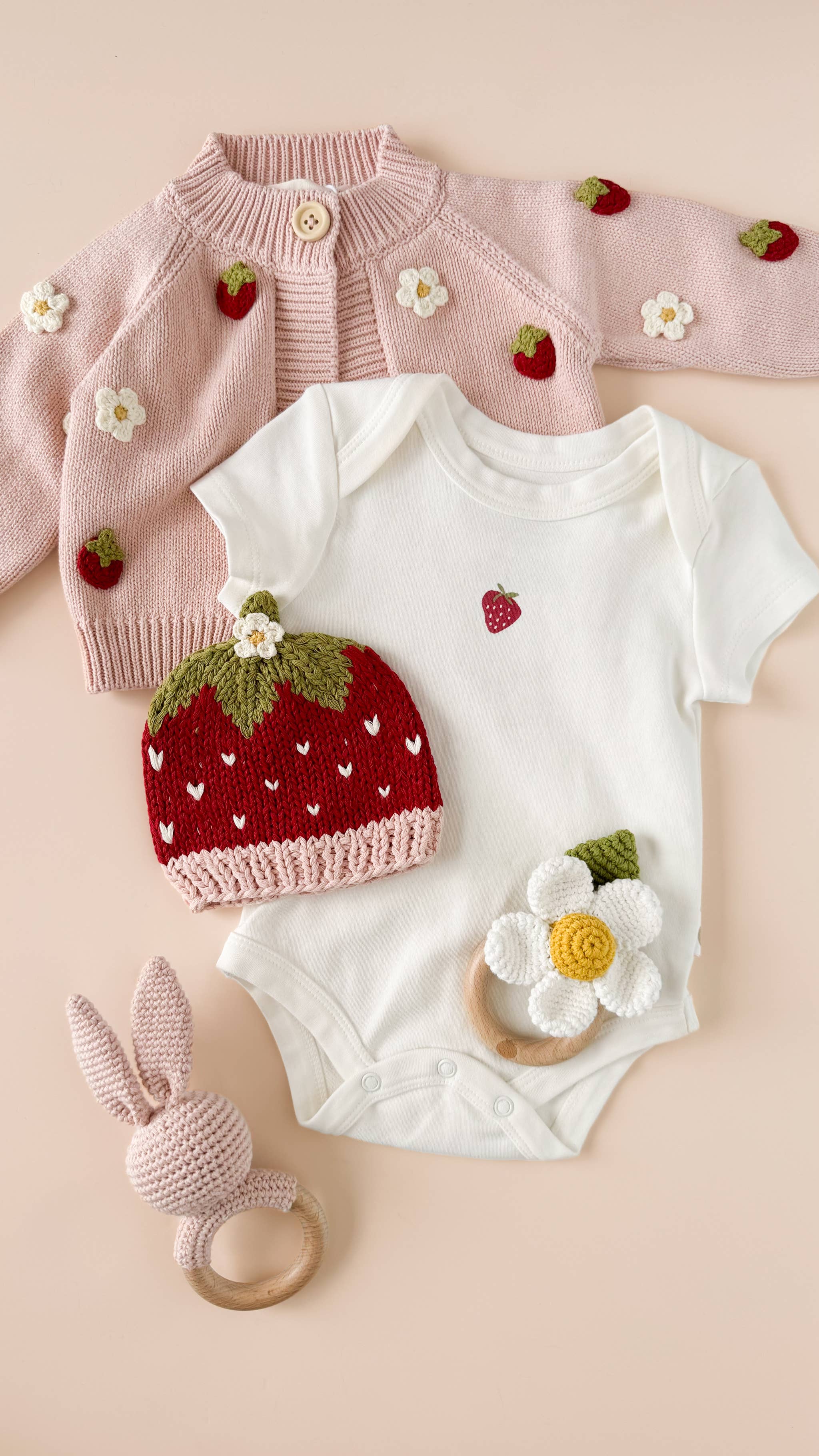 Strawberry Flower Baby Cardigan