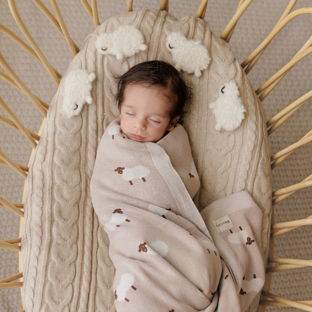 Sheep Receiving Swaddle Baby Blanket