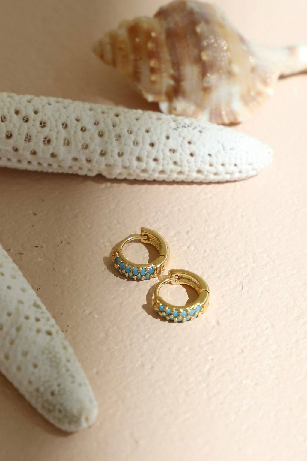 Turquoise Duo Huggies