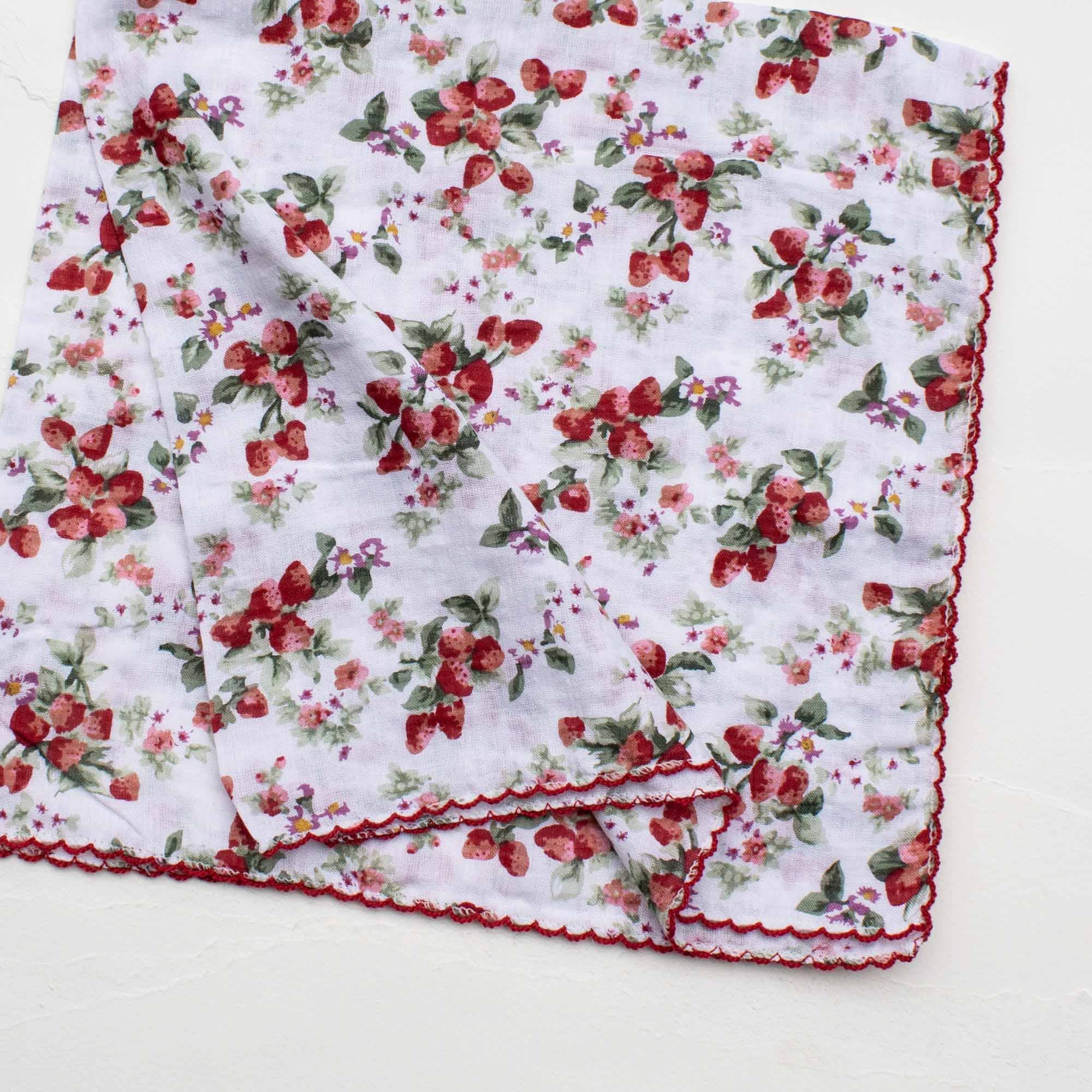Vintage Strawberry Cotton Scarf