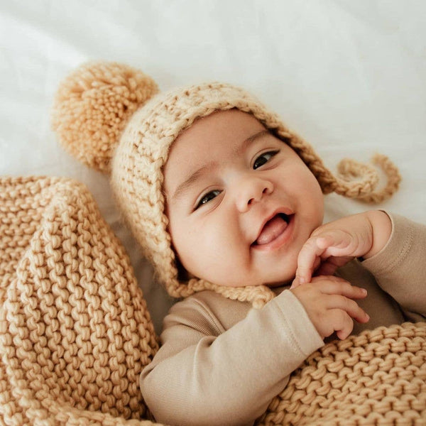 Garter Stitch Knit Bonnet